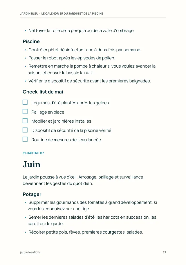 Aperçu de la page 13 de l'ebook Le calendrier du jardin et de la piscine