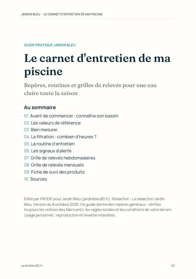 Aperçu de la page 2 de l'ebook Le carnet d'entretien de ma piscine