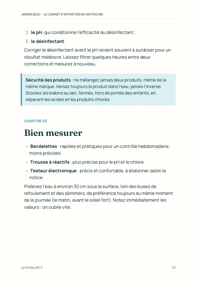 Aperçu de la page 5 de l'ebook Le carnet d'entretien de ma piscine