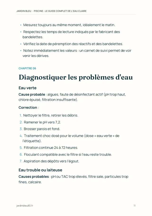 Aperçu de la page 11 de l'ebook Piscine : le guide complet de l'eau claire