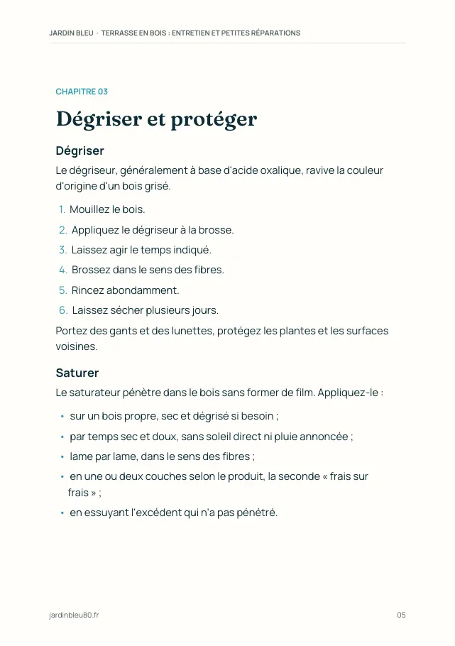 Aperçu de la page 5 de l'ebook Terrasse en bois : entretien et petites réparations